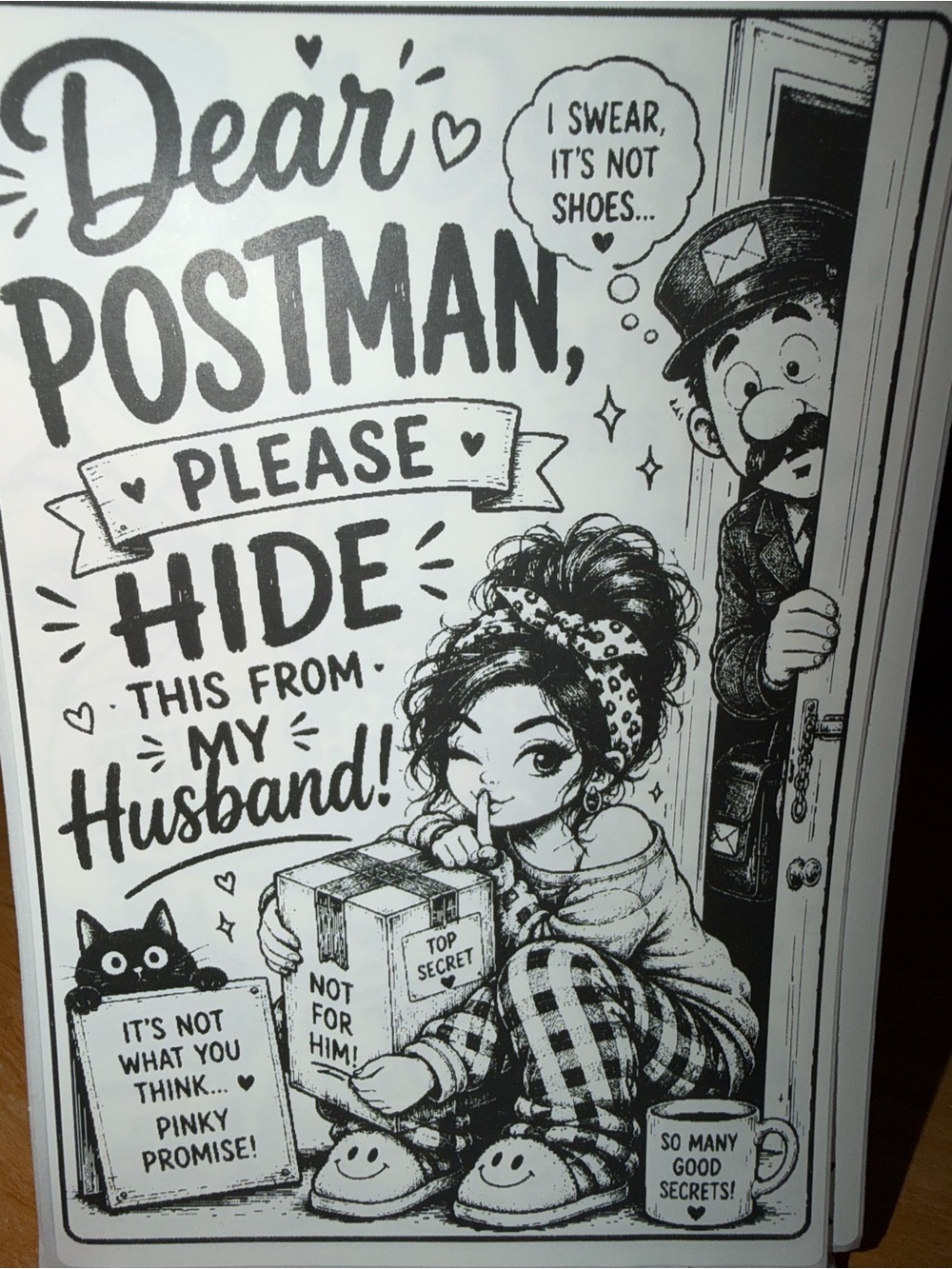 Dear Postman Please Hide This From My Husband - Thank you Stickers 50 count